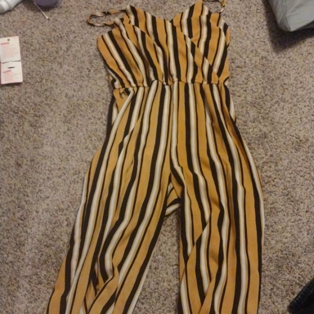 Black and yellow jumpsuit